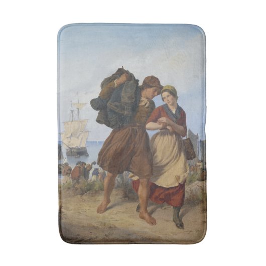 Rückkehr des Fischers (von Rudolf Jordan) Badematte (Vorderseite Vertikal)