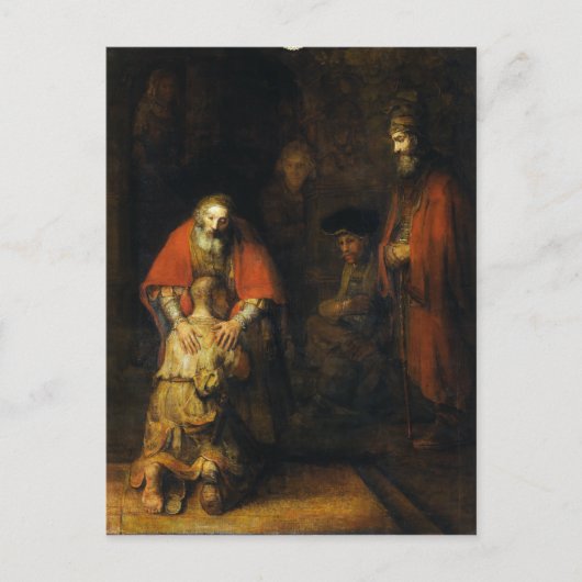 Rückkehr des Prodigal Son durch Rembrandt Postkarte (Vorderseite)