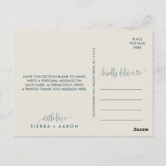 Rückkehr in die Berge | Vielen Dank Postkarte (Rückseite)