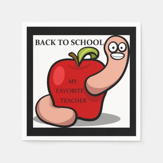 "RÜCKKEHR IN DIE SCHULE" APPLE SERVIETTE (Vorderseite)