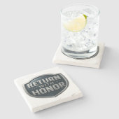 Rückkehr mit Ehrenzeichen™ LDS Stone Untersetzer (Seitenansicht)
