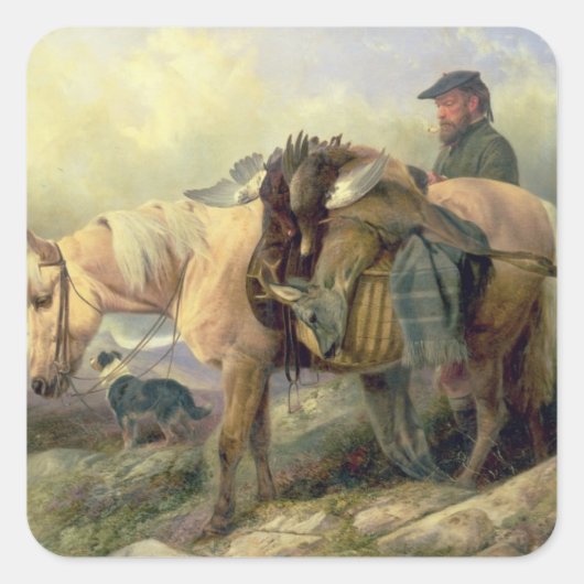 Rückkehr vom Hügel 1868 Quadratischer Aufkleber (Vorderseite)