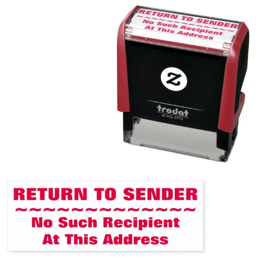 "RÜCKKEHR ZU SENDER" "Kein Empfänger dieser Art .. Permastempel (Beispiel)
