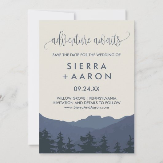 Rückkehr zum Erlebnis der Berge Save The Date (Vorderseite)