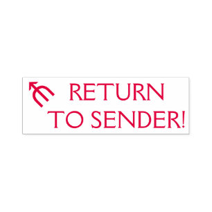 "RÜCKKEHR ZUM SENDER!" & Arrow Rubber Briefmarke Permastempel