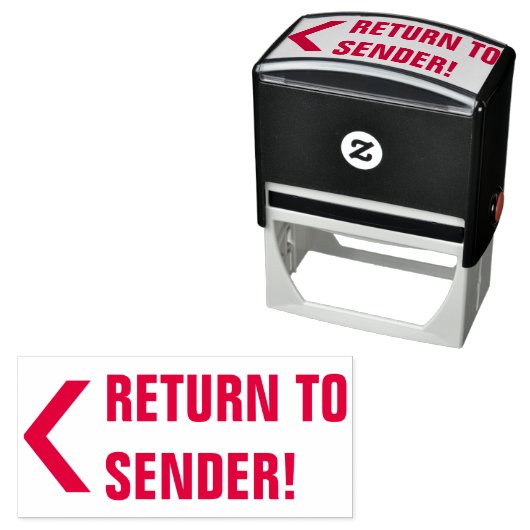 "RÜCKKEHR ZUM SENDER!" + Briefmarke aus Arrow-Kaut Permastempel (Beispiel)