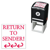 "RÜCKKEHR ZUM SENDER!" + Briefmarke aus geschraubt Permastempel (Beispiel)