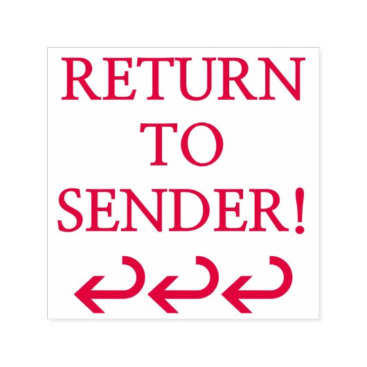 "RÜCKKEHR ZUM SENDER!" + Briefmarke aus geschraubt Permastempel (Design)