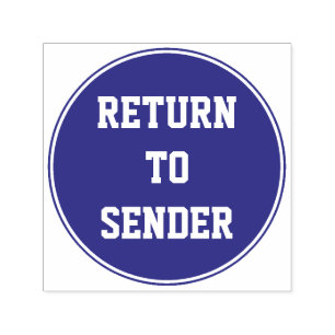 "RÜCKKEHR ZUM SENDER" + Briefmarke aus Zirkelkauts Permastempel