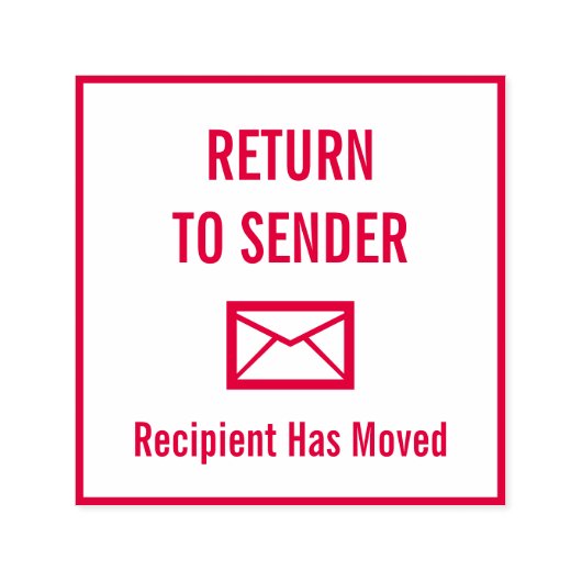 "RÜCKKEHR ZUM SENDER", "Der Empfänger hat sich bew Permastempel (Design)