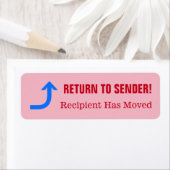 "RÜCKKEHR ZUM SENDER!" Etikett "Der Empfänger hat  (Insitu)