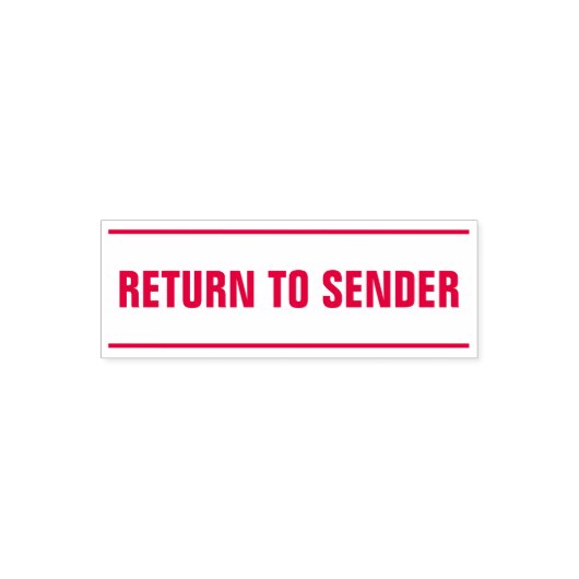 "RÜCKKEHR ZUM SENDER" + feste Linien Permastempel (Design)