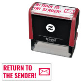 "RÜCKKEHR ZUM SENDER!" + Gummiumschlag-Briefmarke Permastempel (Beispiel)