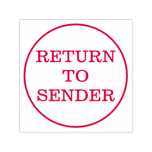 "RÜCKKEHR ZUM SENDER" in einer Circle-Kontur Permastempel