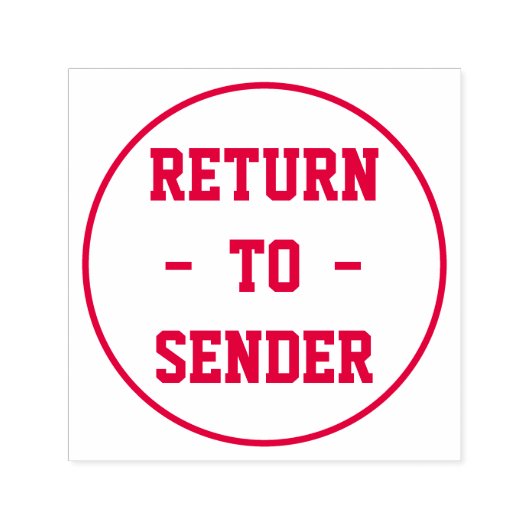 "RÜCKKEHR ZUM SENDER" innerhalb einer Circle-Kontu Permastempel (Design)