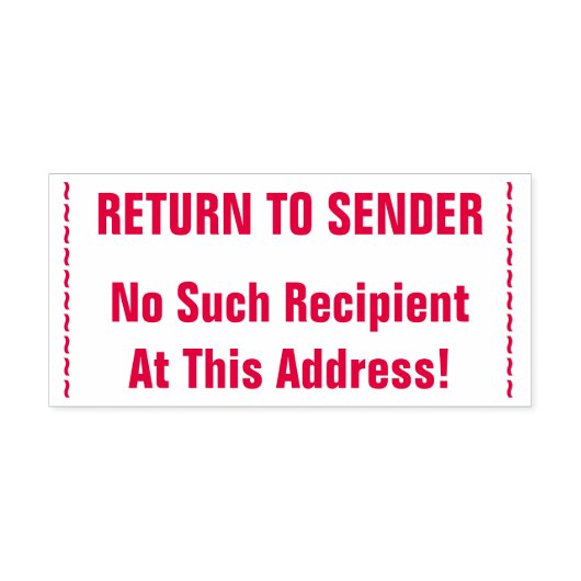 "RÜCKKEHR ZUM SENDER" & "Kein solcher Empfänger .. Permastempel (Design)