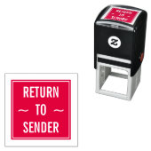 "RÜCKKEHR ZUM SENDER" Square Rubber Briefmarke Permastempel (Beispiel)