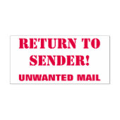 "RÜCKKEHR ZUM SENDER!", "UNGEWÜNSCHTE MAIL" Briefm Permastempel (Design)