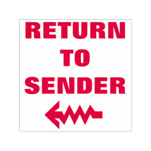 "RÜCKKEHR ZUM SENDER" + Wavy Arrow Permastempel