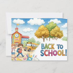 Rückkehr zur Schule Freunde Postkarte