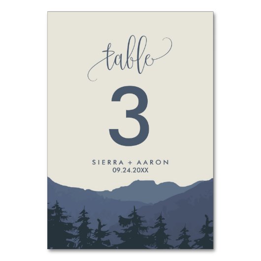 Rückkehr zur Tischnummer der Berge (Vorderseite)