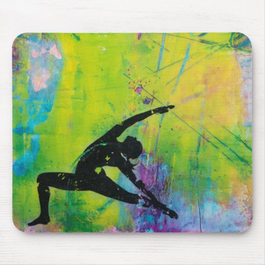 RückKriegers-Yoga-Mädchen Mousepad (Vorne)