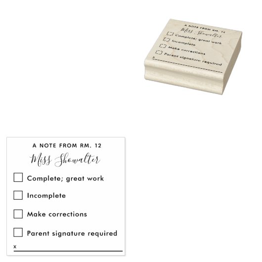 Rückmeldung der Hausaufgaben Gummistempel (Stempel)