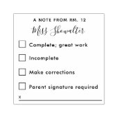 Rückmeldung der Hausaufgaben Gummistempel (Prägung)