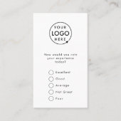 Rückmeldung | Modern Minimalistische Logo Survey C Visitenkarte (Vorderseite)