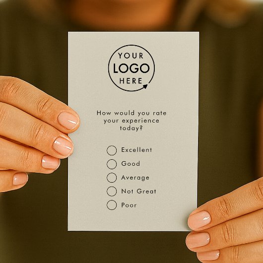 Rückmeldung | Moderne Minimalistisch-Grau-Logo-Umf Visitenkarte