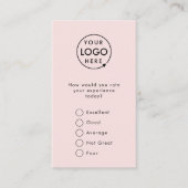 Rückmeldung | Moderne Minimalistisch-Rosa-Logo-Umf Visitenkarte (Vorderseite)