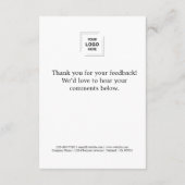 Rückmeldung | Umfrage Logo Modern Minimalistisch Begleitkarte (Rückseite)