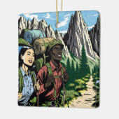 Rückpackung Doppelwanderweg durch Berge Keramikornament (Links)