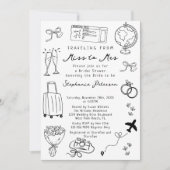Rückreise von Miss nach Brautparty Einladung (Vorderseite)
