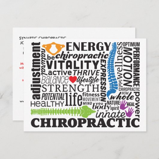 Rückruf der Chiropraktischen Collage-Reaktivierung Postkarte (Vorne/Hinten)