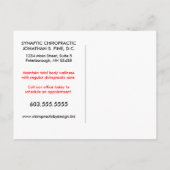 Rückruf der Chiropraktischen Collage-Reaktivierung Postkarte (Rückseite)