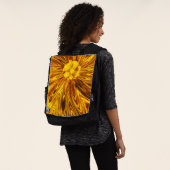 Rucksack Abstrakte Linien Gelbe Blume (Ausgewaschen)