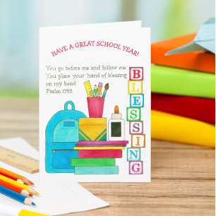 Rucksack der Segnungen Rückkehr zur Schule Karte