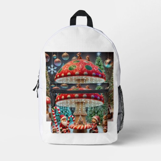 Rucksack drucken: Weihnachts-Pilzdesign (Vorderseite)