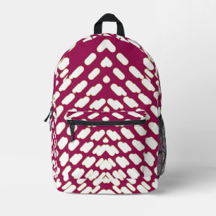 Rucksack, ein elegantes Maroon & White klassisches Bedruckter Rucksack
