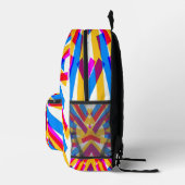 Rucksack, ein elegantes, vielfarbiges Streifen-Mus Bedruckter Rucksack (Rechts)