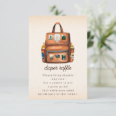 Rucksack + Flaschen Babydusche Windelwanne Begleitkarte (Stehend Vorderseite)