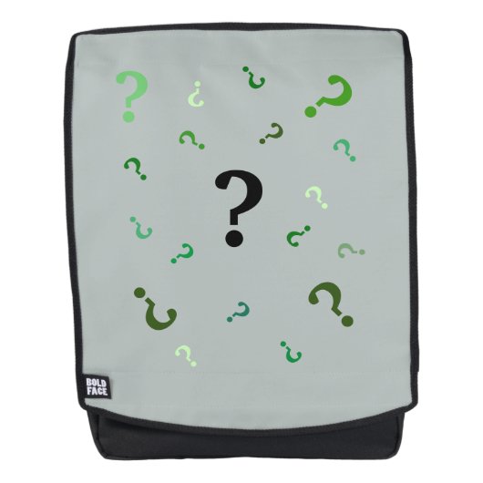 Rucksack - Fragezeichen in Grüntönen (Vorderseite)