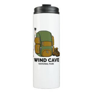 Rucksack für den Nationalpark der Windhöhle Thermosbecher