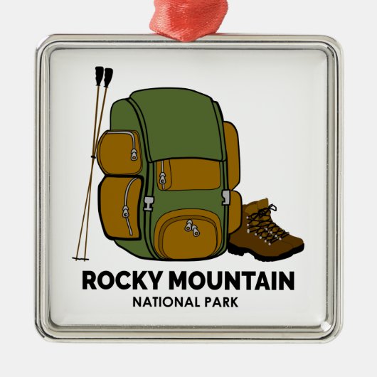 Rucksack für den Nationalpark Rocky Mountains Ornament Aus Metall (Vorne)