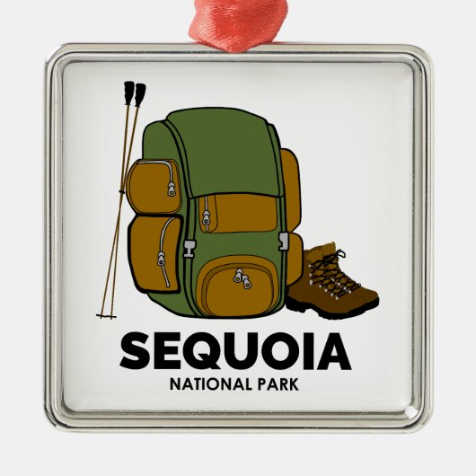 Rucksack für den Sequoia-Nationalpark Ornament Aus Metall (Vorne)