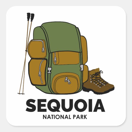 Rucksack für den Sequoia-Nationalpark Quadratischer Aufkleber (Vorderseite)