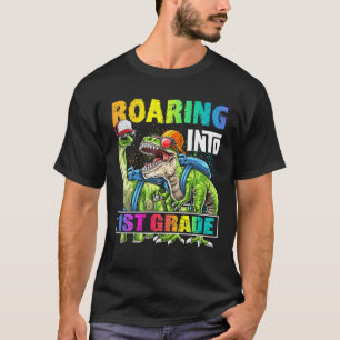 Rucksack für Dinosaurier der ersten Klasse Zurück T-Shirt