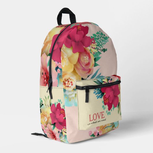 Rucksack für hübsche rosa Blume (Rückseitige Ecke links)