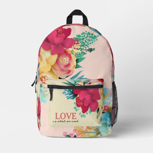 Rucksack für hübsche rosa Blume (Vorderseite)